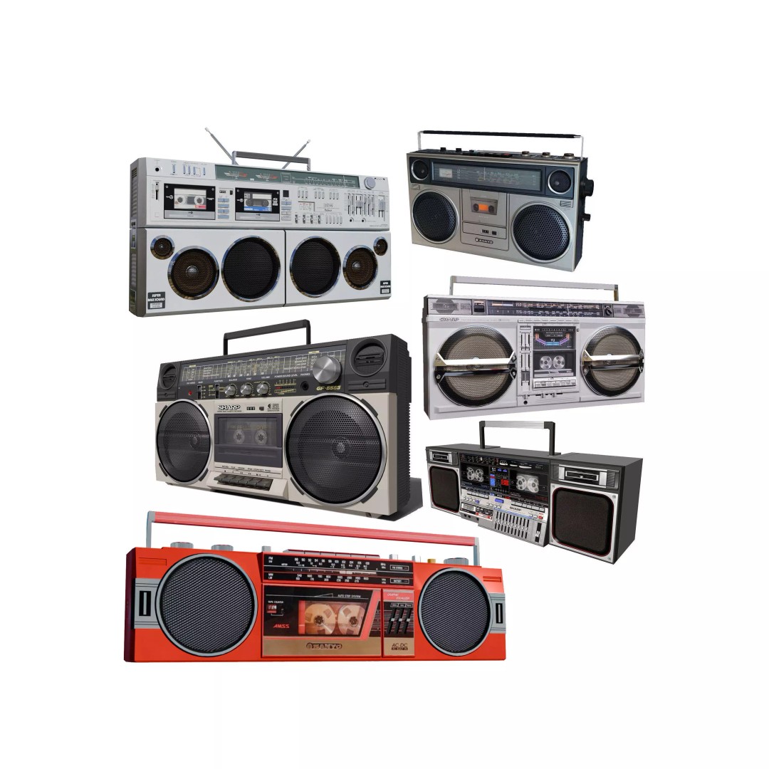 Retro Boombox 3D Model – Vintage Audio Pack, FBX & PBR Textures - View 2