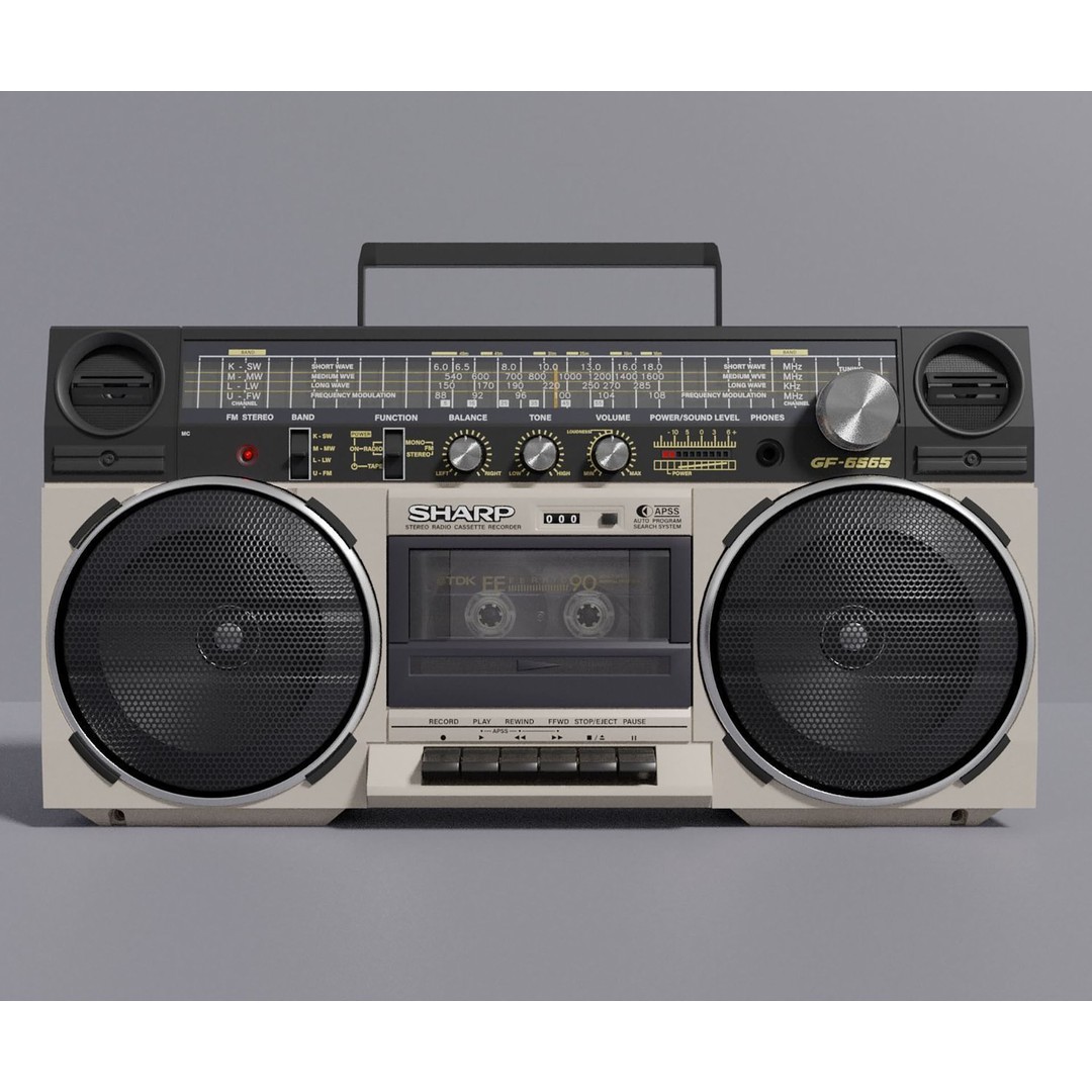 Retro Boombox 3D Model – Vintage Audio Pack, FBX & PBR Textures - View 4
