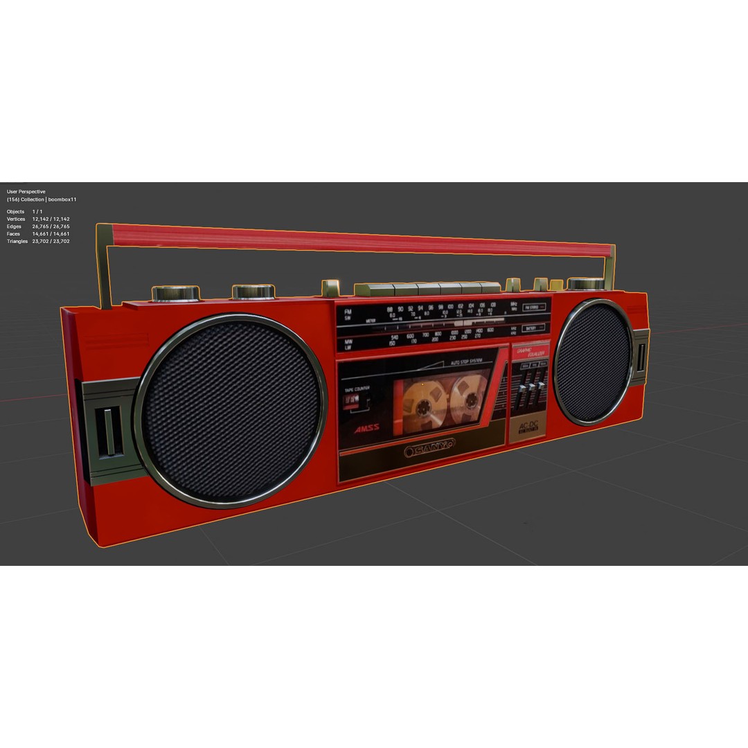 Retro Boombox 3D Model – Vintage Audio Pack, FBX & PBR Textures - View 47