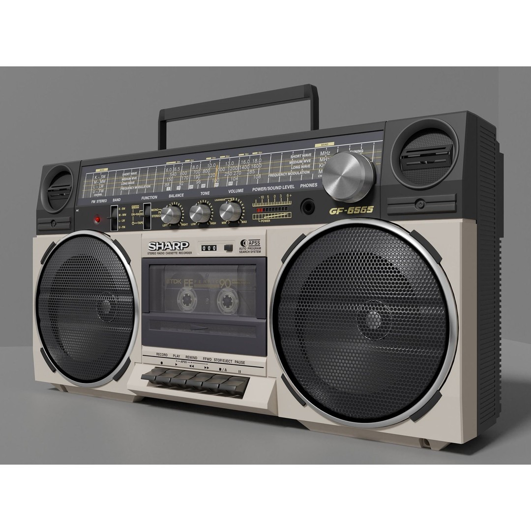 Retro Boombox 3D Model – Vintage Audio Pack, FBX & PBR Textures - View 5