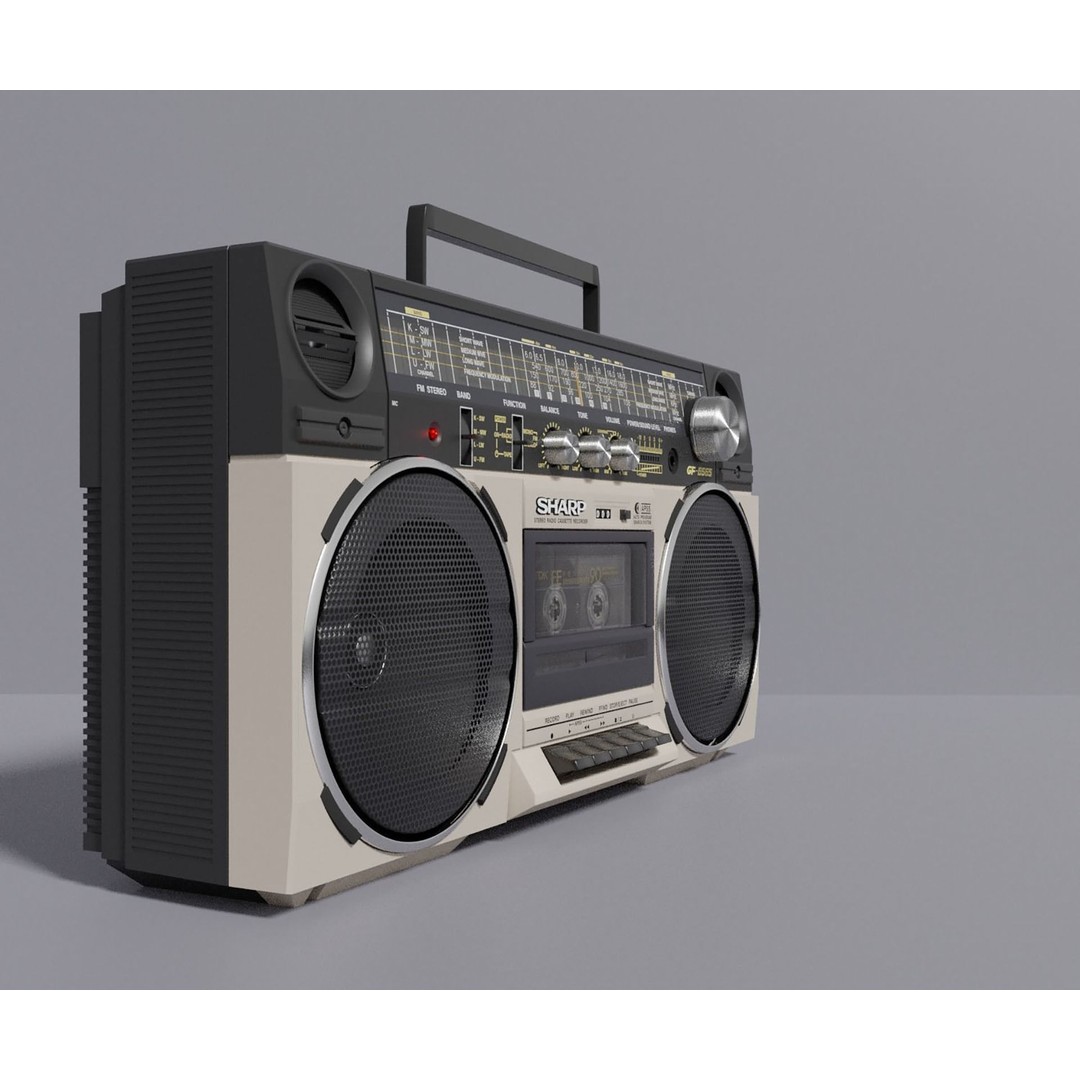 Retro Boombox 3D Model – Vintage Audio Pack, FBX & PBR Textures - View 6