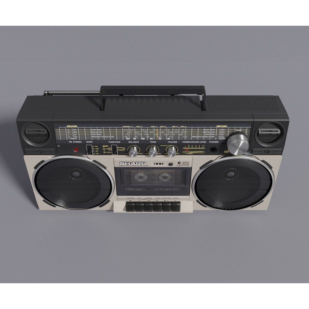 Retro Boombox 3D Model – Vintage Audio Pack, FBX & PBR Textures - View 8