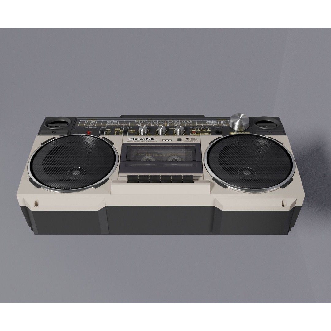 Retro Boombox 3D Model – Vintage Audio Pack, FBX & PBR Textures - View 9