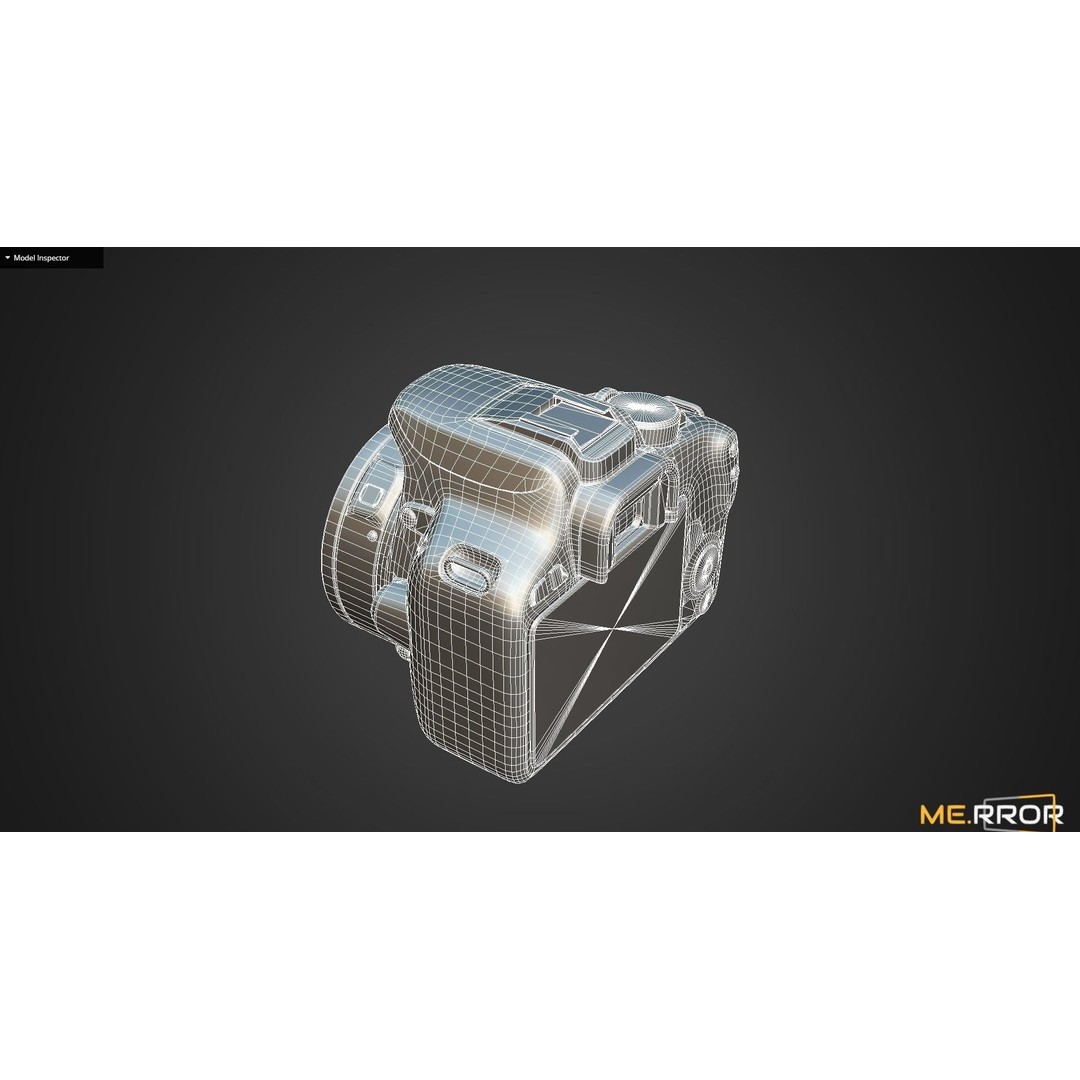Canon DSLR Camera 3D Model – Low Poly Game Ready Asset, FBX, OBJ - View 12