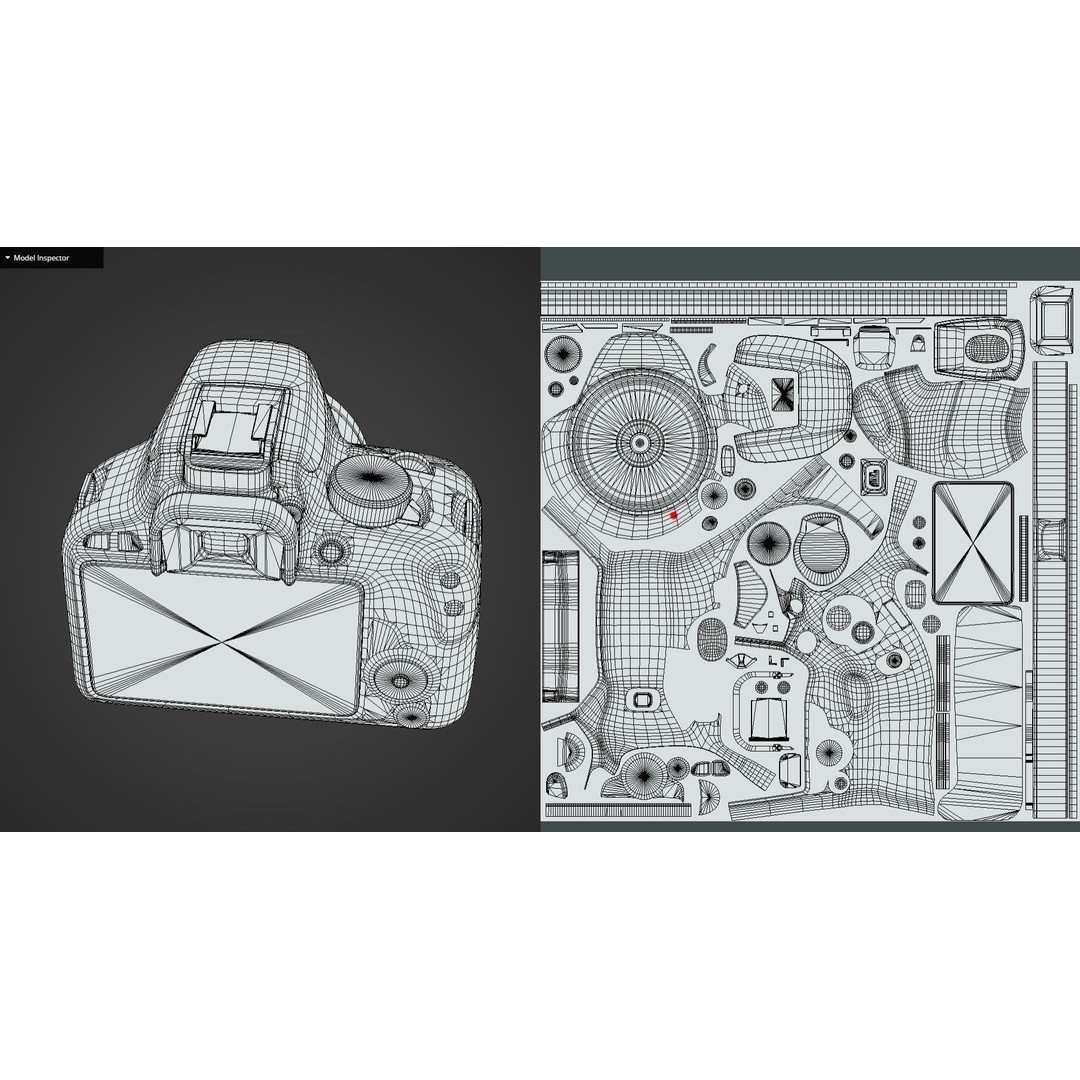 Canon DSLR Camera 3D Model – Low Poly Game Ready Asset, FBX, OBJ - View 14