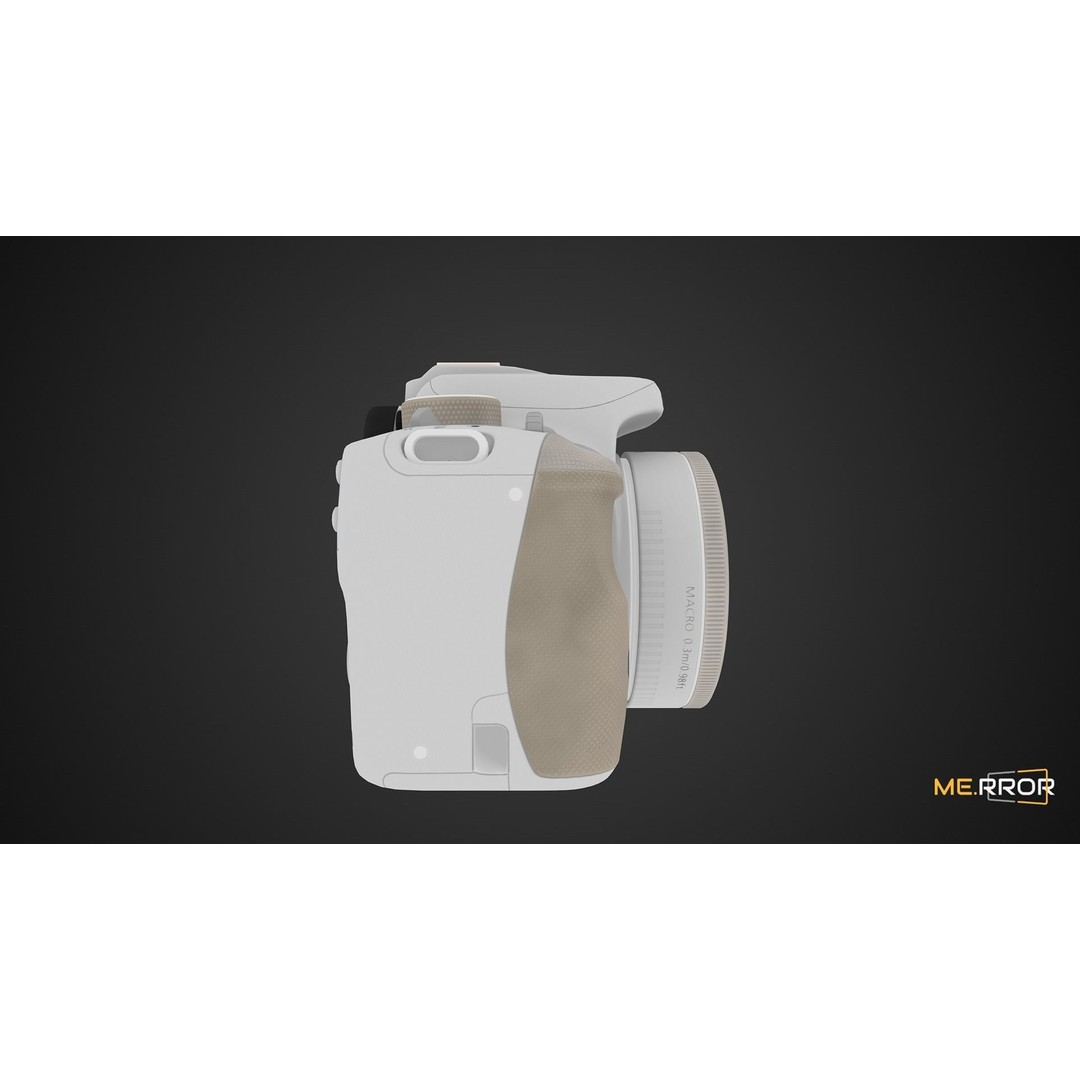 Canon DSLR Camera 3D Model – Low Poly Game Ready Asset, FBX, OBJ - View 6