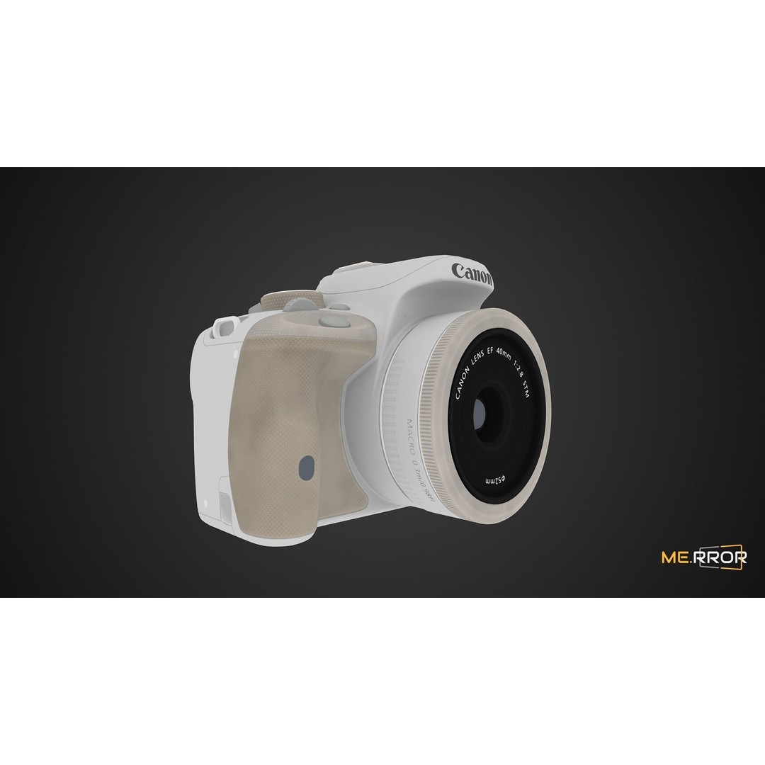 Canon DSLR Camera 3D Model – Low Poly Game Ready Asset, FBX, OBJ - View 7