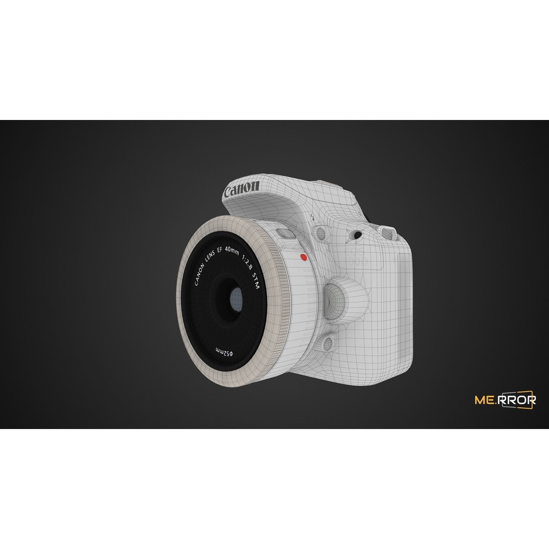 Canon DSLR Camera 3D Model – Low Poly Game Ready Asset, FBX, OBJ - View 8