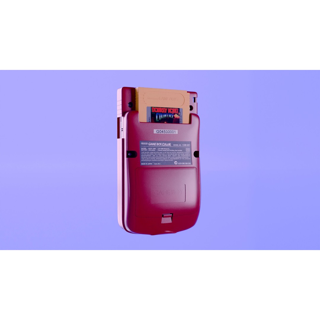 Game Boy Color 3D Model – High Poly PBR Asset for Blender, FBX, OBJ - View 3