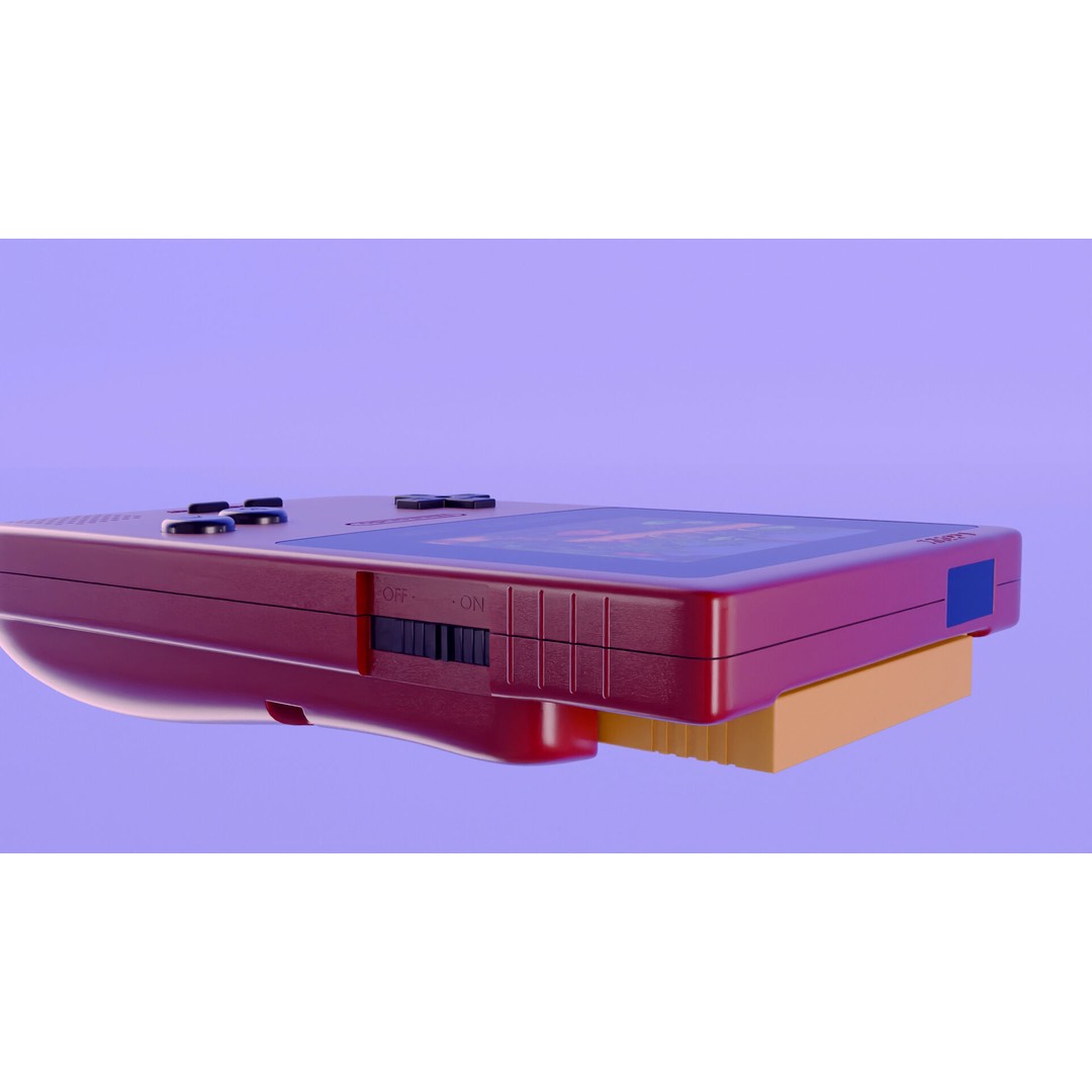 Game Boy Color 3D Model – High Poly PBR Asset for Blender, FBX, OBJ - View 4