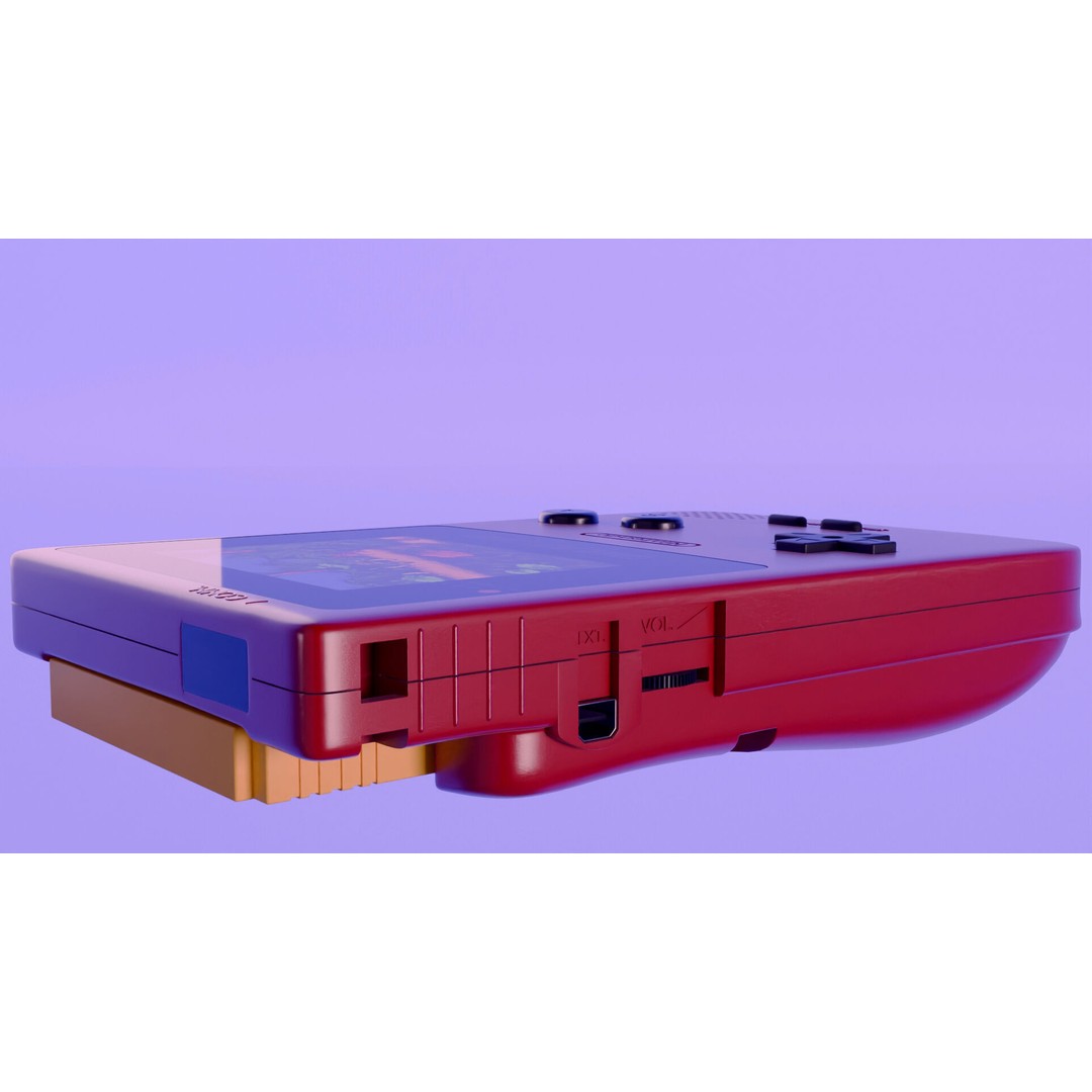 Game Boy Color 3D Model – High Poly PBR Asset for Blender, FBX, OBJ - View 5