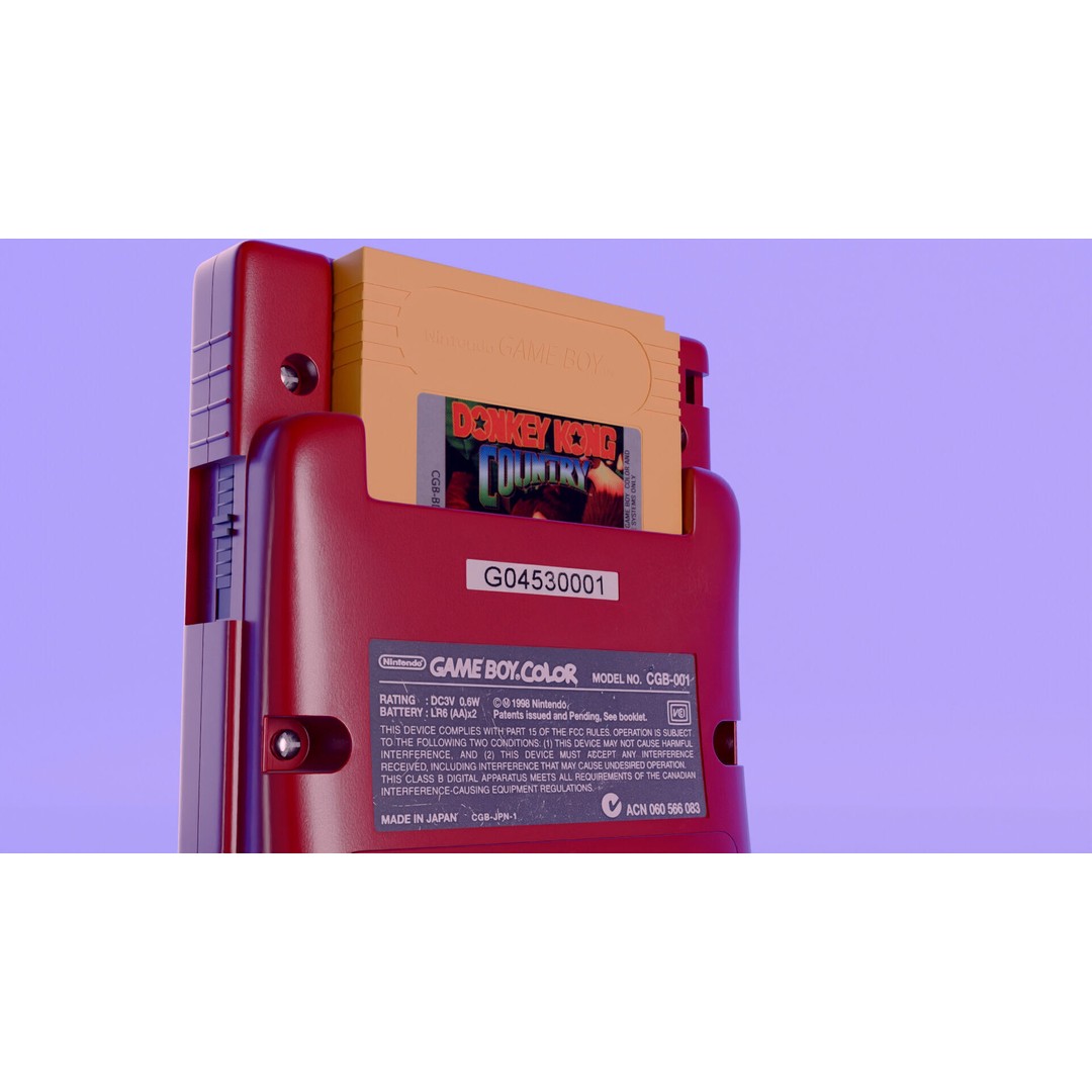 Game Boy Color 3D Model – High Poly PBR Asset for Blender, FBX, OBJ - View 6