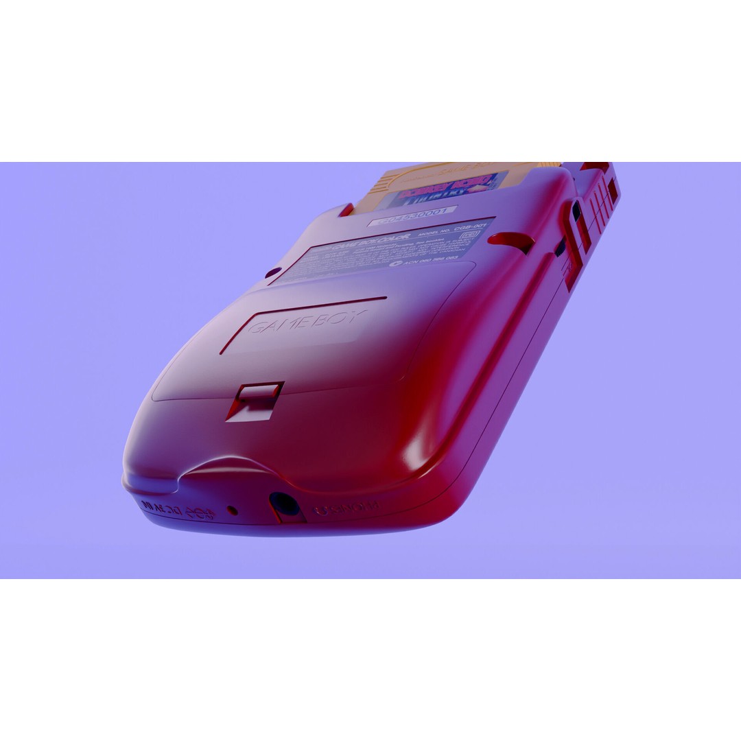 Game Boy Color 3D Model – High Poly PBR Asset for Blender, FBX, OBJ - View 7