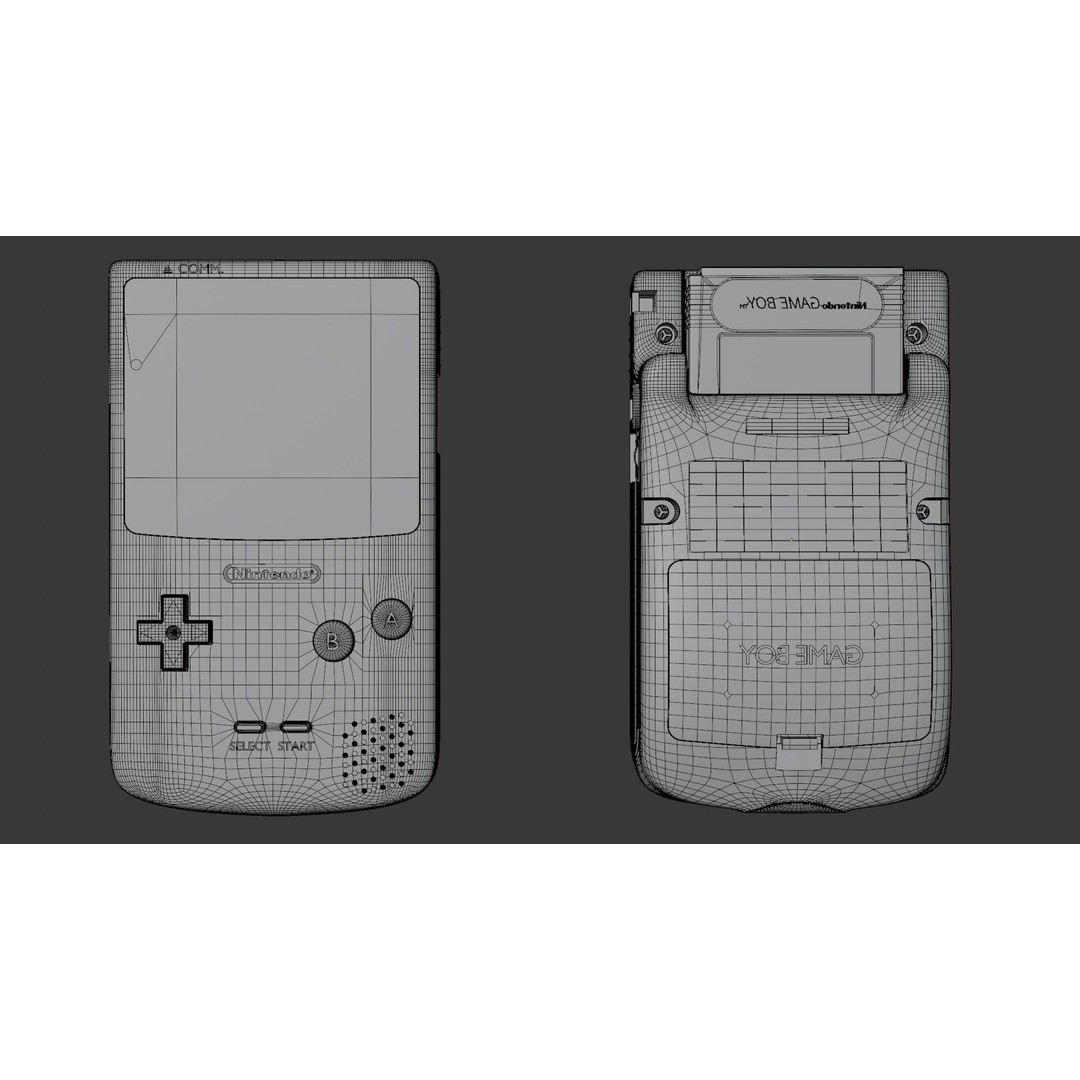 Game Boy Color 3D Model – High Poly PBR Asset for Blender, FBX, OBJ - View 8