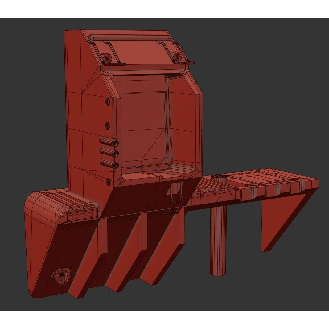 Sci-Fi Street Machine 3D Model – Low Poly PBR Game Asset, FBX