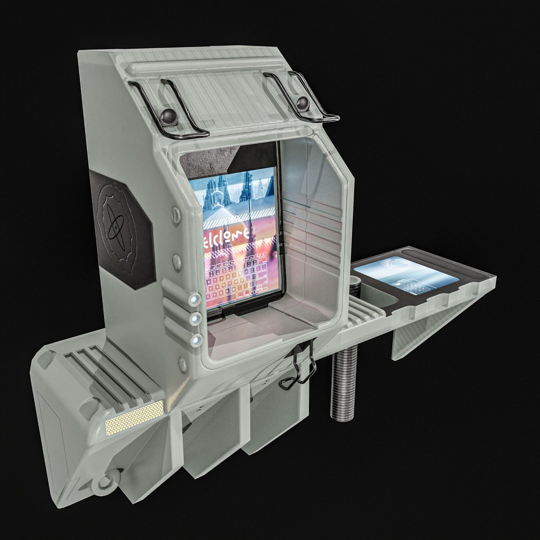 Sci-Fi Street Machine 3D Model – Low Poly PBR Game Asset, FBX - View 12