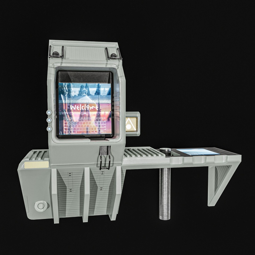 Sci-Fi Street Machine 3D Model – Low Poly PBR Game Asset, FBX - View 17