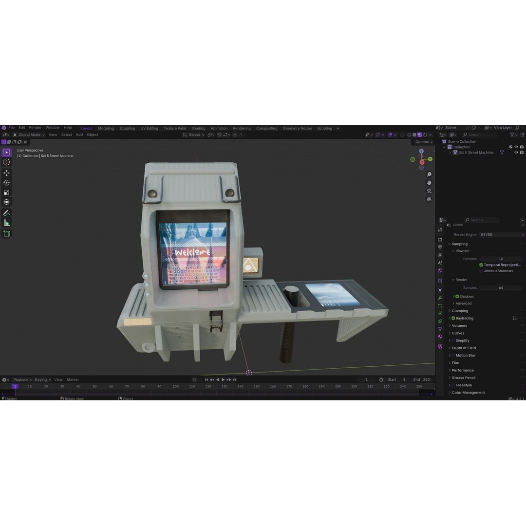 Sci-Fi Street Machine 3D Model – Low Poly PBR Game Asset, FBX - View 18