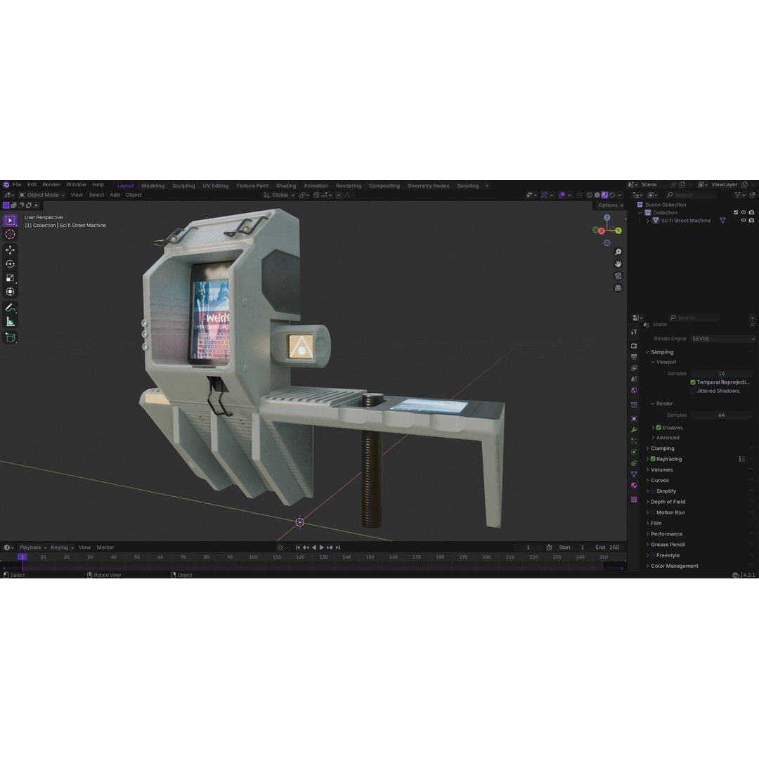 Sci-Fi Street Machine 3D Model – Low Poly PBR Game Asset, FBX - View 19