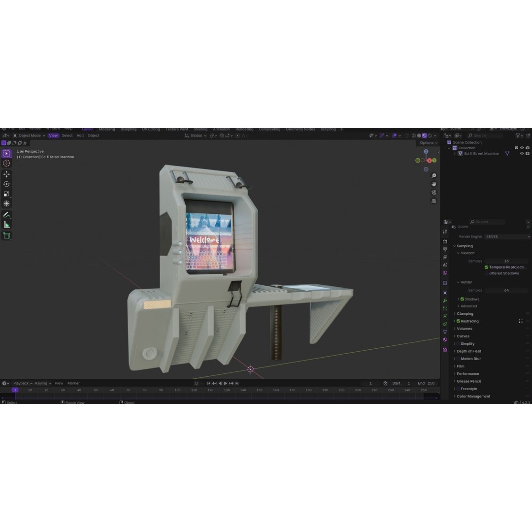 Sci-Fi Street Machine 3D Model – Low Poly PBR Game Asset, FBX - View 20