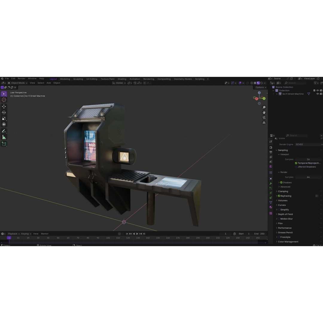 Sci-Fi Street Machine 3D Model – Low Poly PBR Game Asset, FBX - View 21