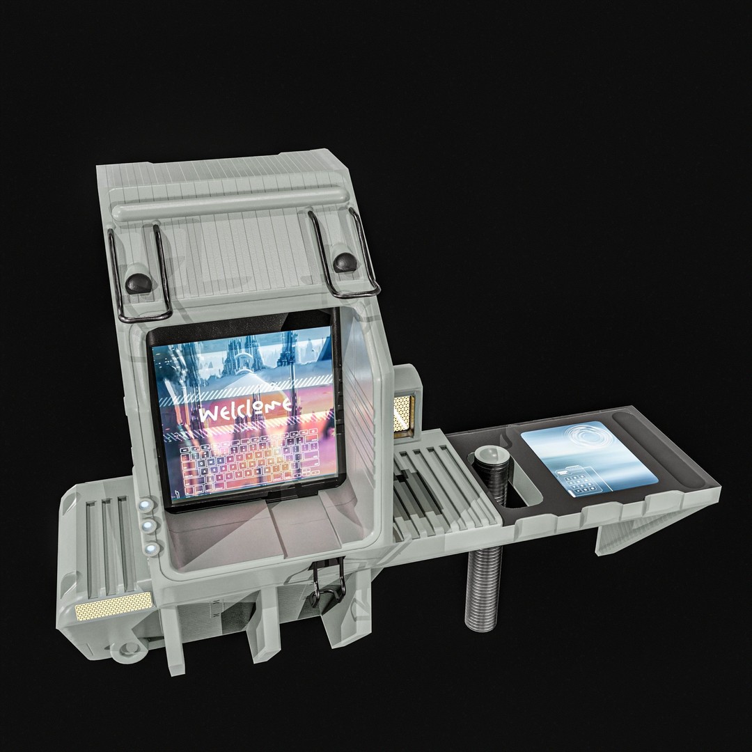Sci-Fi Street Machine 3D Model – Low Poly PBR Game Asset, FBX - View 3