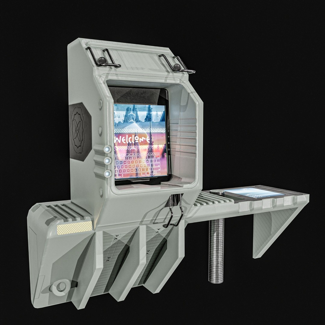 Sci-Fi Street Machine 3D Model – Low Poly PBR Game Asset, FBX - View 4