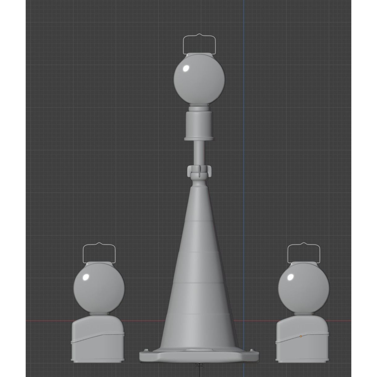 Führungslichtanlage und Leitkegel Pack - Game-Ready 3D Model