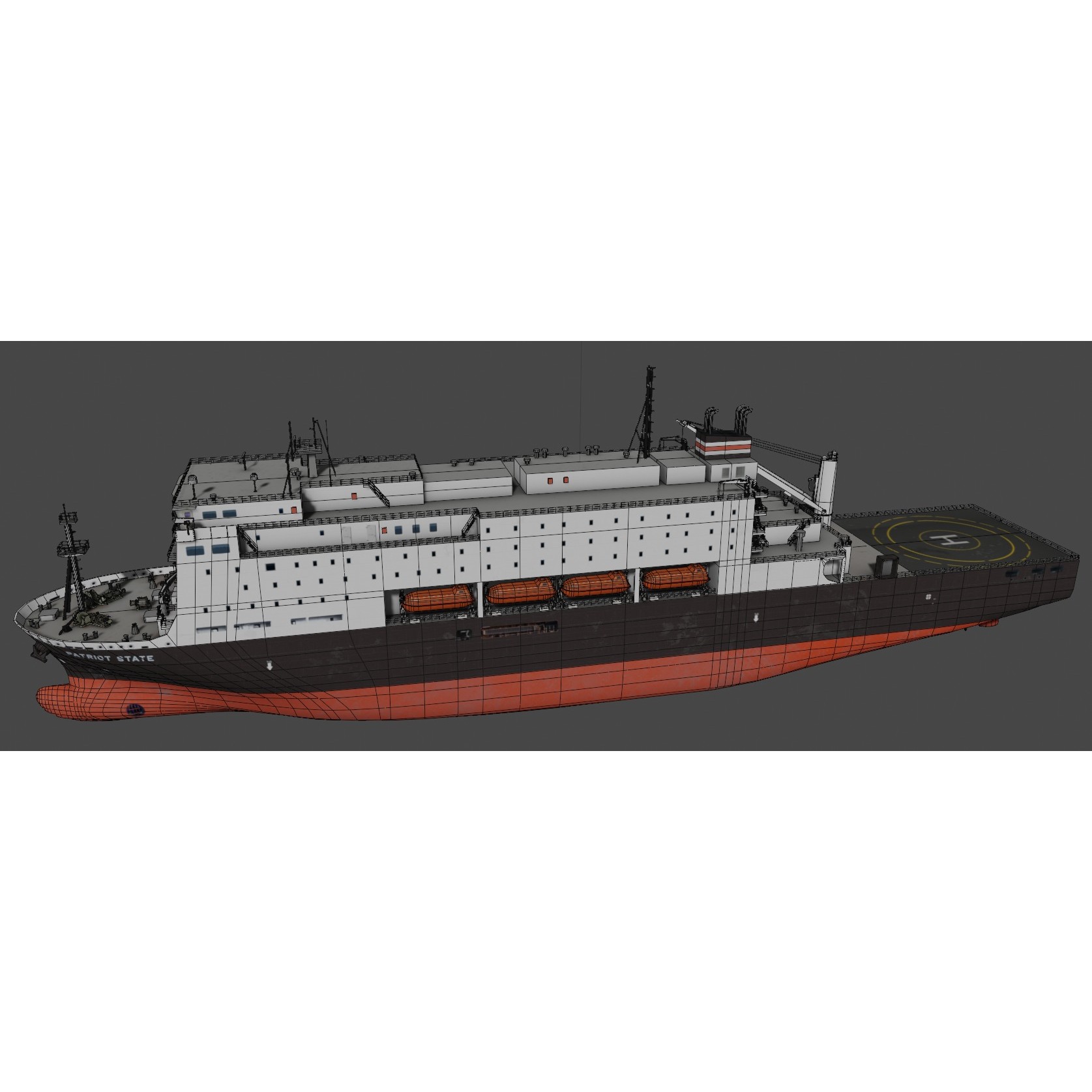 Training Ship PATRIOT STATE - Low-Poly 3D Model - View 12