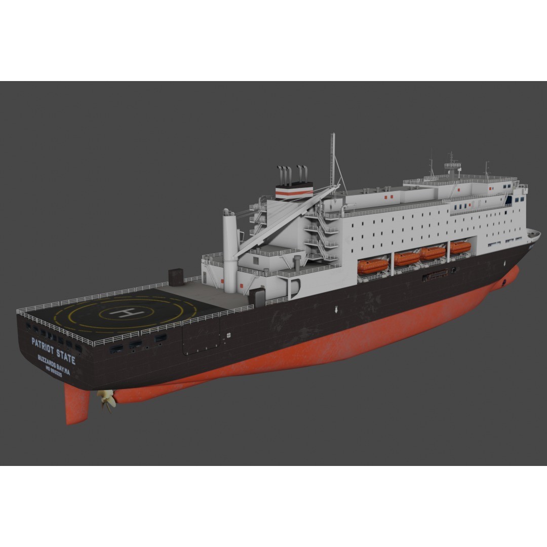Training Ship PATRIOT STATE - Low-Poly 3D Model - View 6