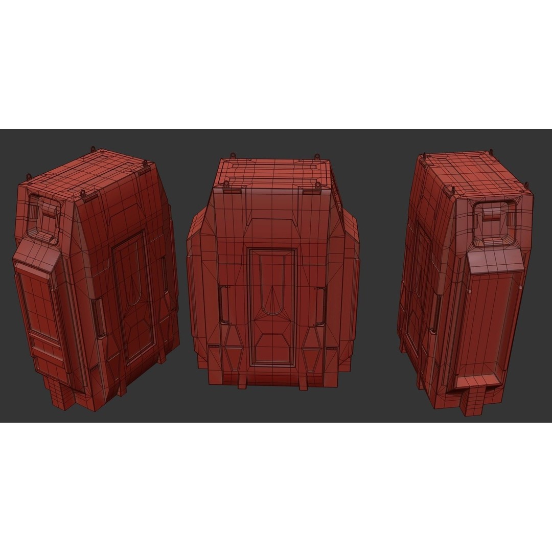 Sci-Fi Server 3D Model – Low Poly Game Asset, PBR Textures, FBX