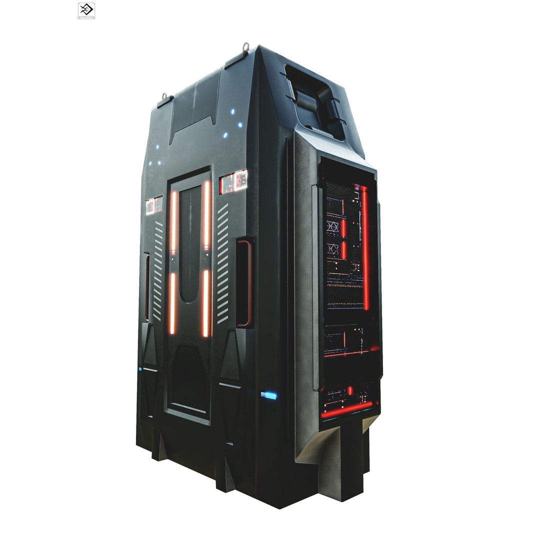 Sci-Fi Server 3D Model – Low Poly Game Asset, PBR Textures, FBX - View 6