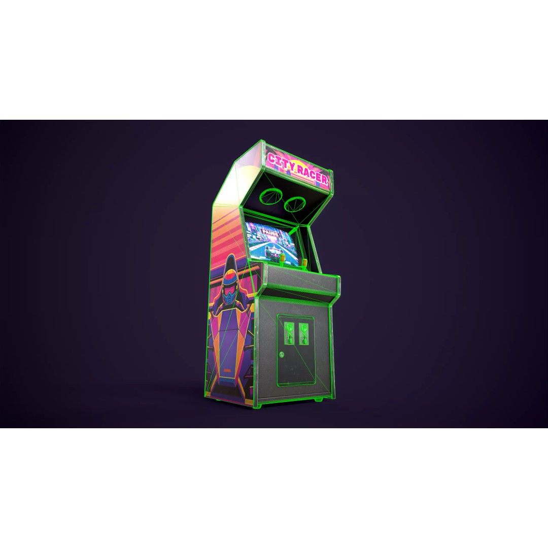 Retro Gaming Machine 3D Model – Low Poly Arcade Asset, FBX, PBR