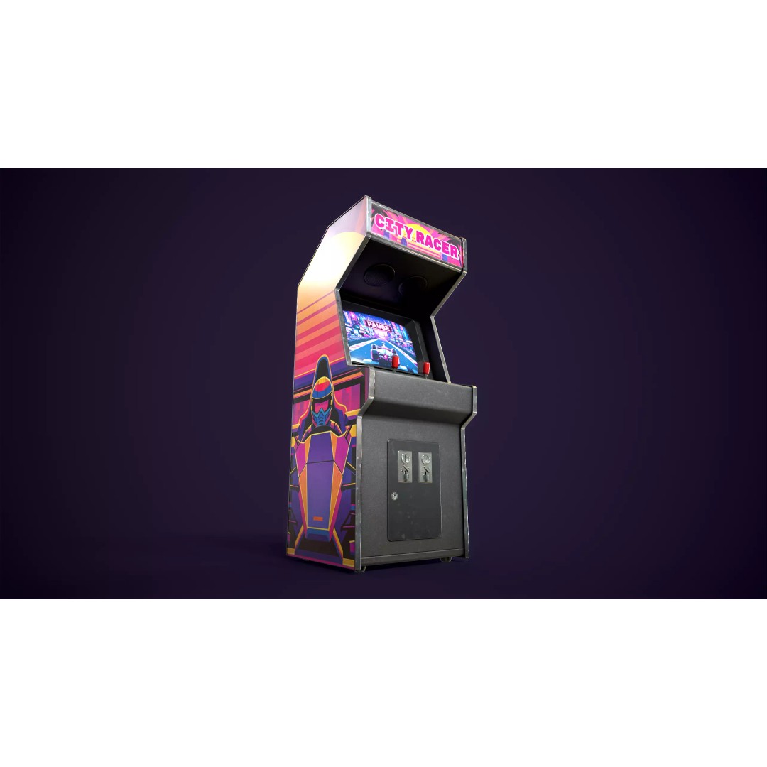Retro Gaming Machine 3D Model – Low Poly Arcade Asset, FBX, PBR - View 11