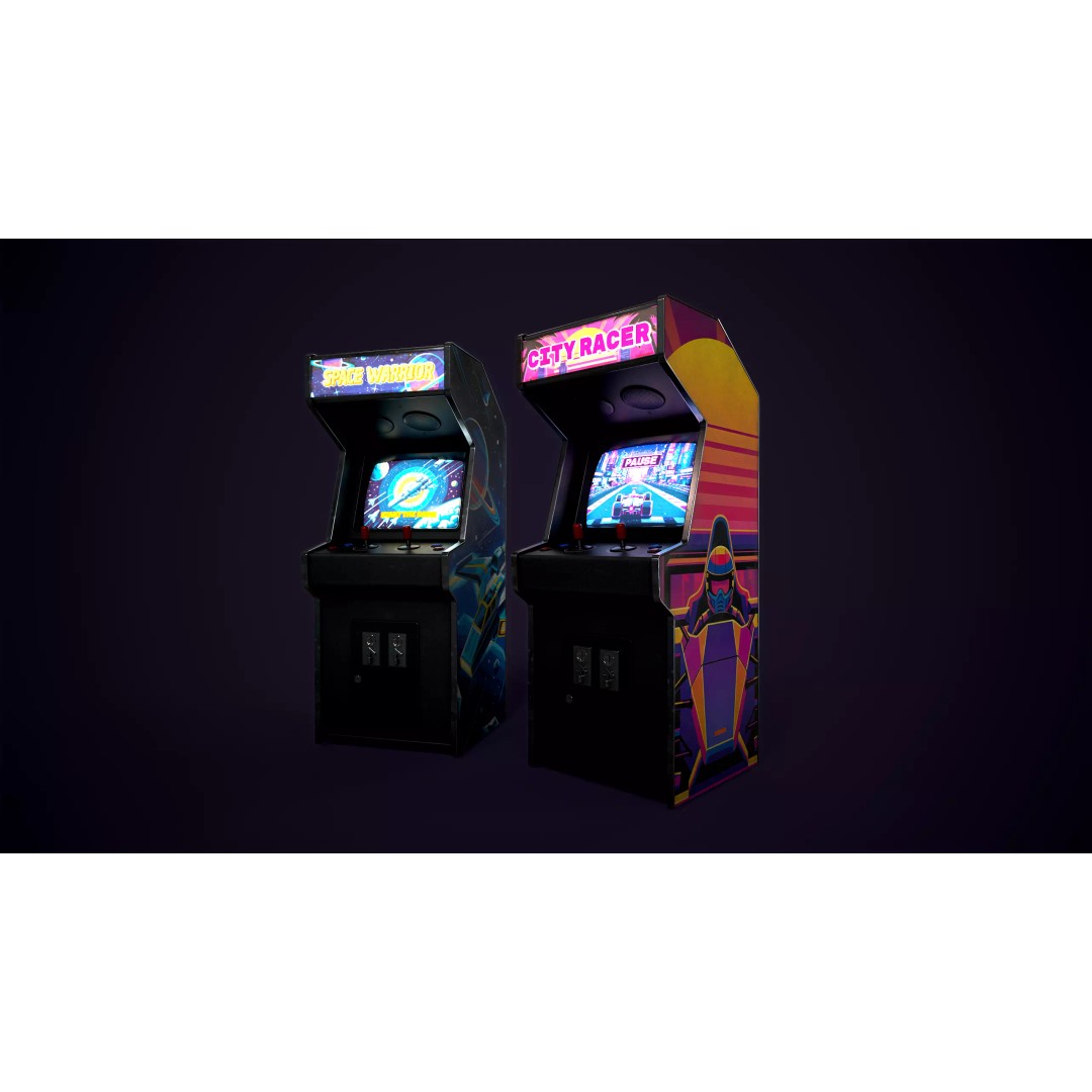 Retro Gaming Machine 3D Model – Low Poly Arcade Asset, FBX, PBR - View 15