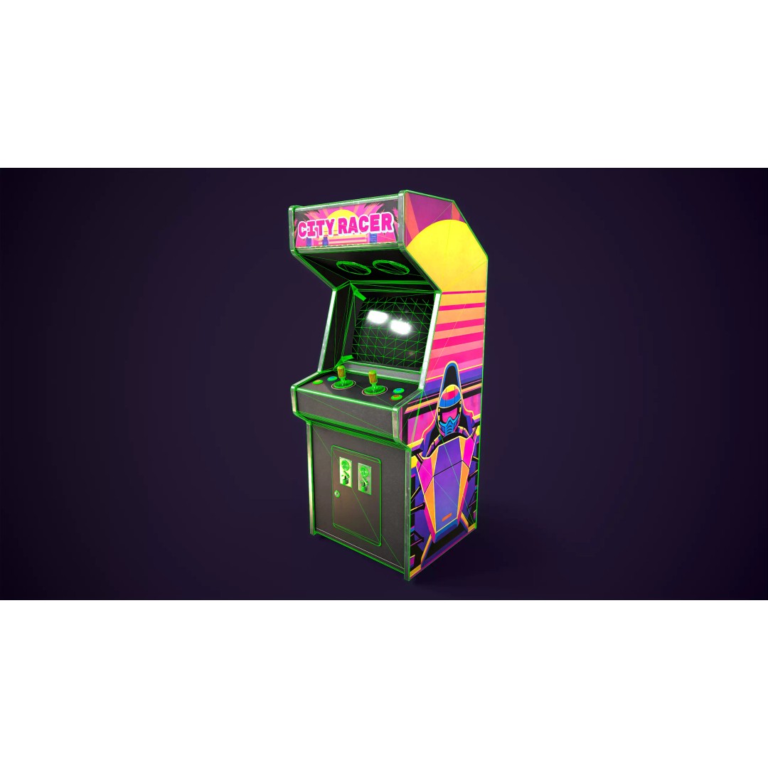 Retro Gaming Machine 3D Model – Low Poly Arcade Asset, FBX, PBR - View 16
