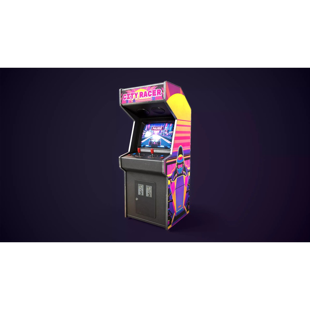 Retro Gaming Machine 3D Model – Low Poly Arcade Asset, FBX, PBR - View 2