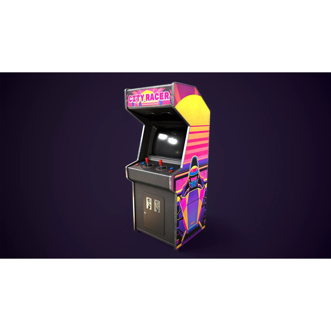 Retro Gaming Machine 3D Model – Low Poly Arcade Asset, FBX, PBR - View 6
