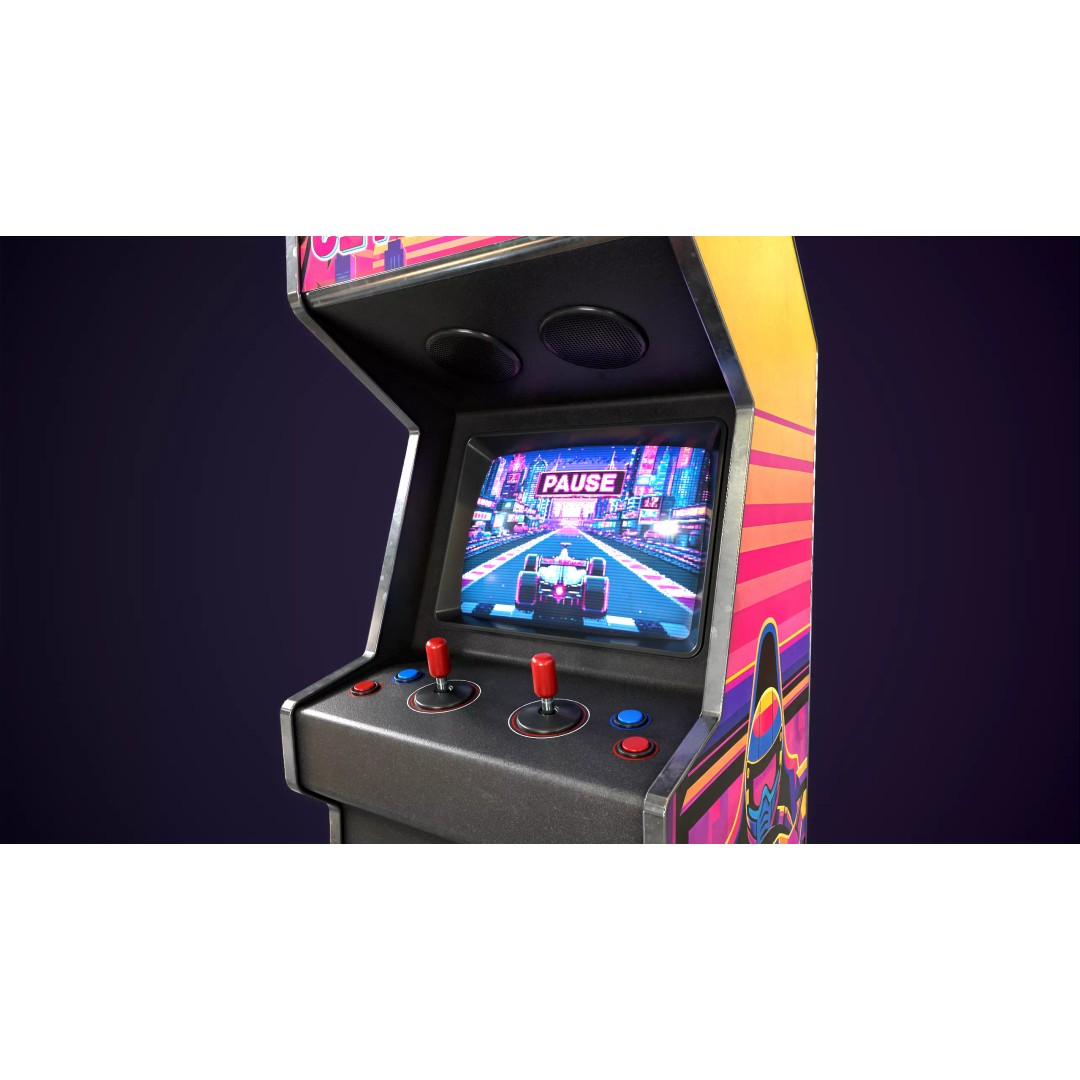 Retro Gaming Machine 3D Model – Low Poly Arcade Asset, FBX, PBR - View 9