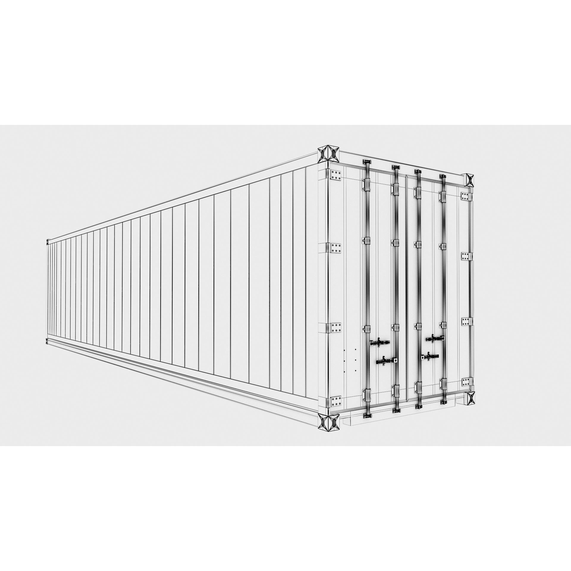40ft HAMBURG SUD Reefer Container - Game-Ready 3D Model - View 15