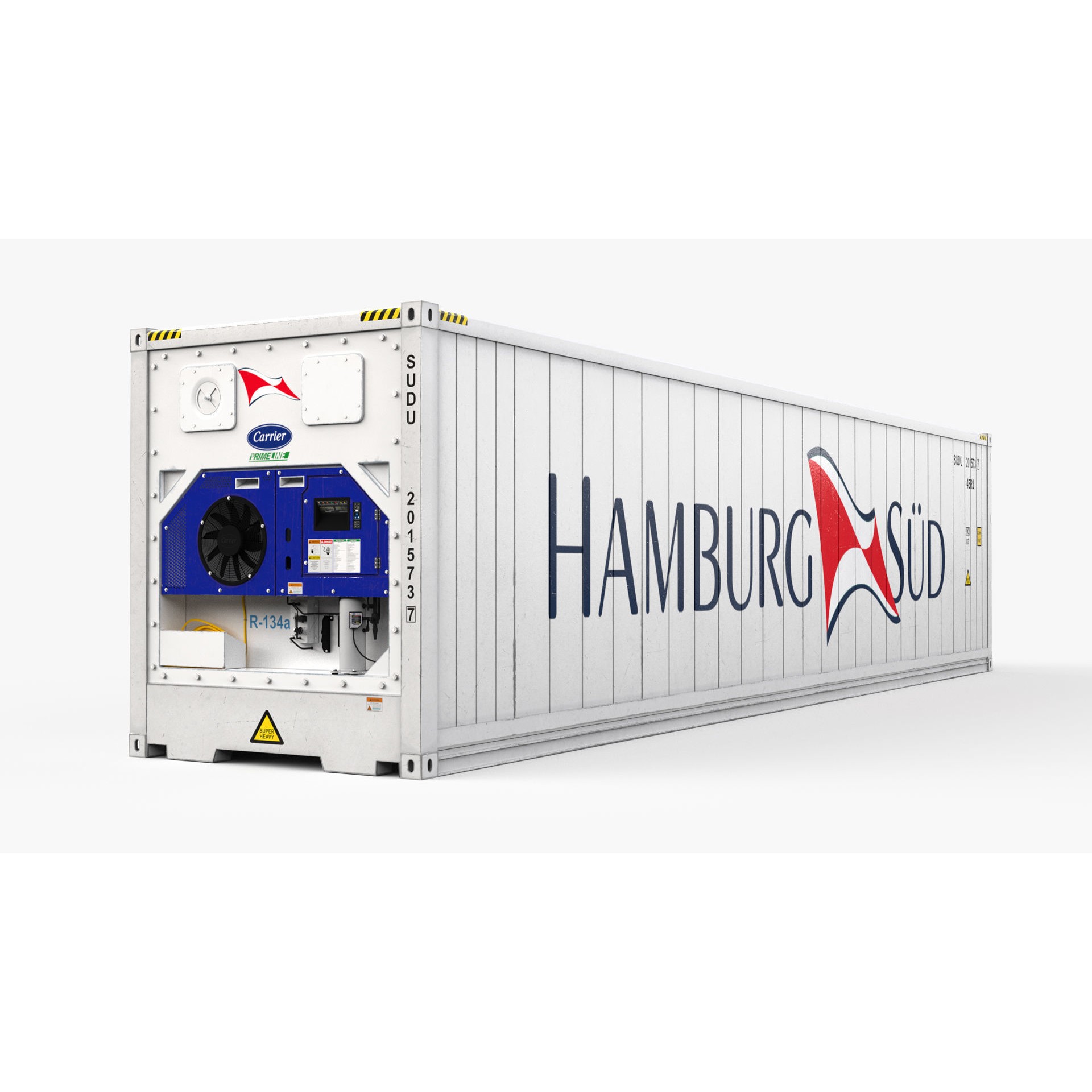 40ft HAMBURG SUD Reefer Container - Game-Ready 3D Model - View 3