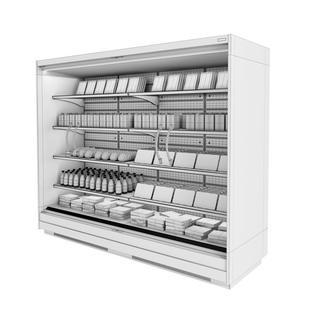 Osaka 3 Vertical Refrigerated Cabinet 3D Model – High Poly, FBX