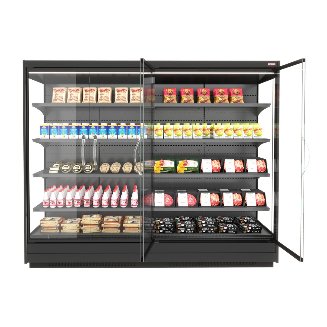 Osaka 3 Vertical Refrigerated Cabinet 3D Model – High Poly, FBX - View 3