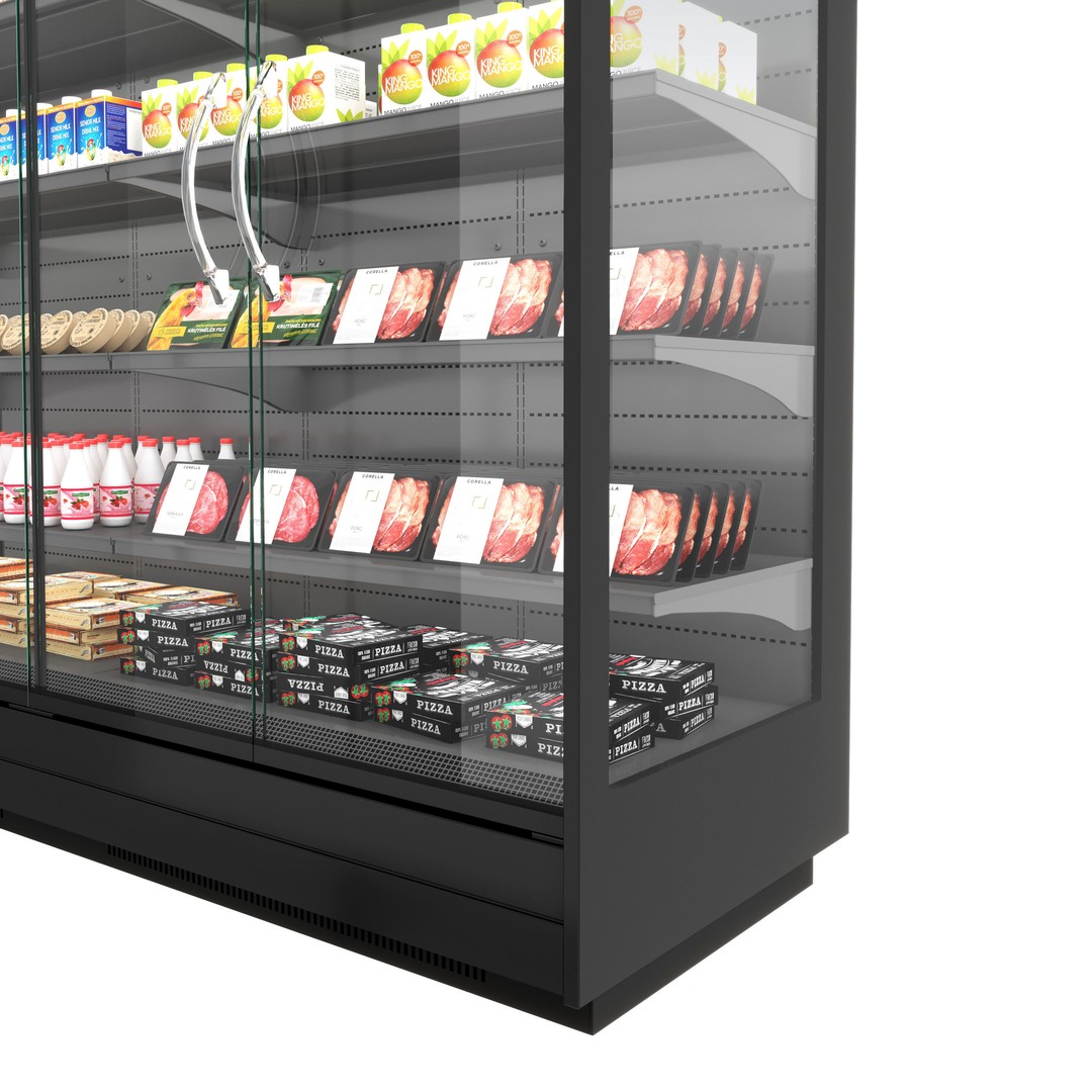 Osaka 3 Vertical Refrigerated Cabinet 3D Model – High Poly, FBX - View 4