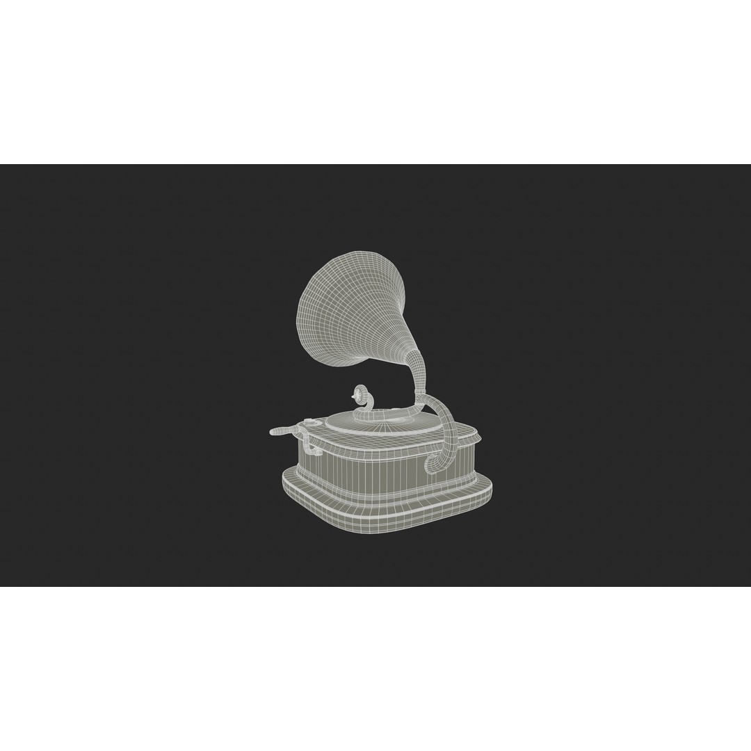 Gramophone 3D Model – Art Deco Style, PBR Textures, FBX