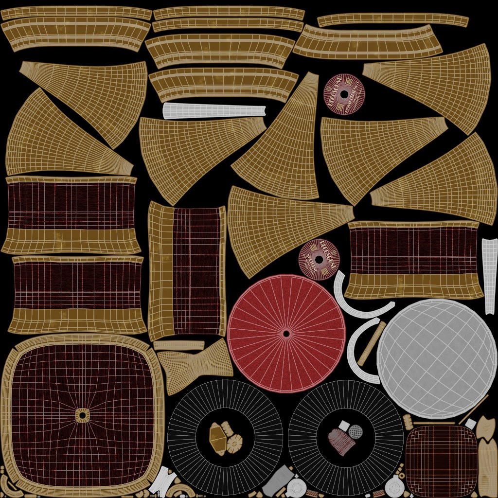 Gramophone 3D Model – Art Deco Style, PBR Textures, FBX - View 12