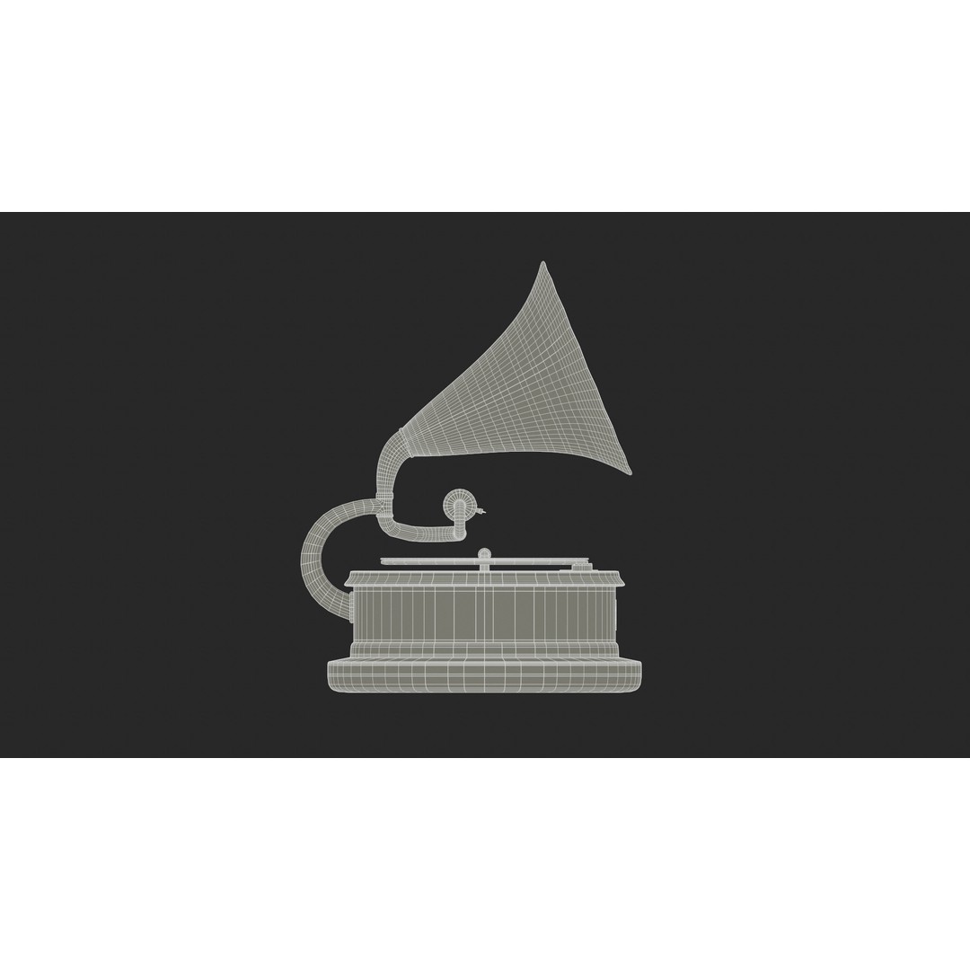 Gramophone 3D Model – Art Deco Style, PBR Textures, FBX - View 14