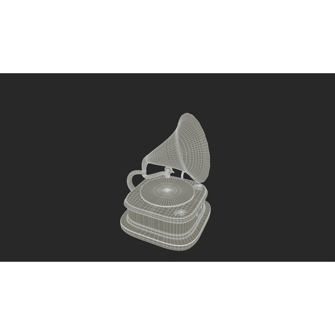 Gramophone 3D Model – Art Deco Style, PBR Textures, FBX - View 15