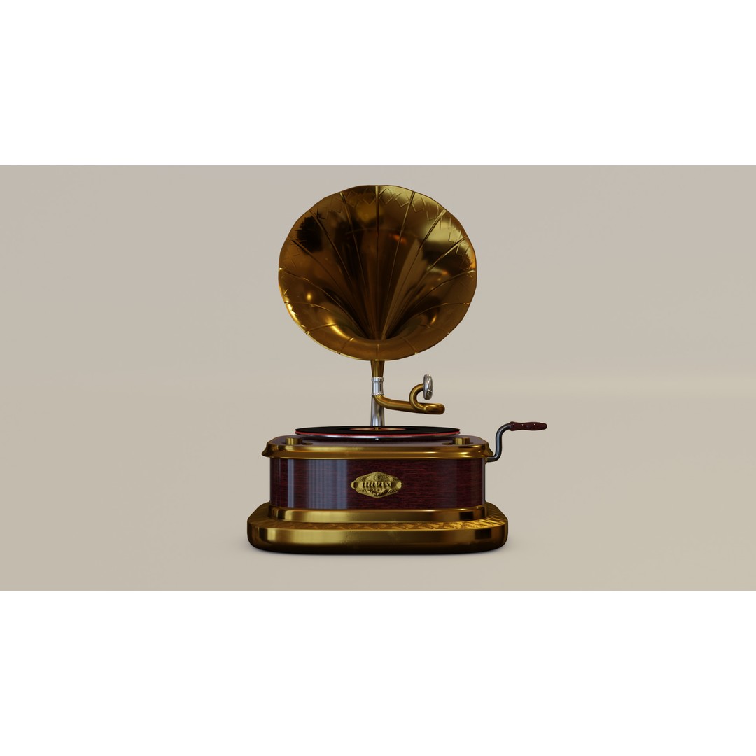 Gramophone 3D Model – Art Deco Style, PBR Textures, FBX - View 3