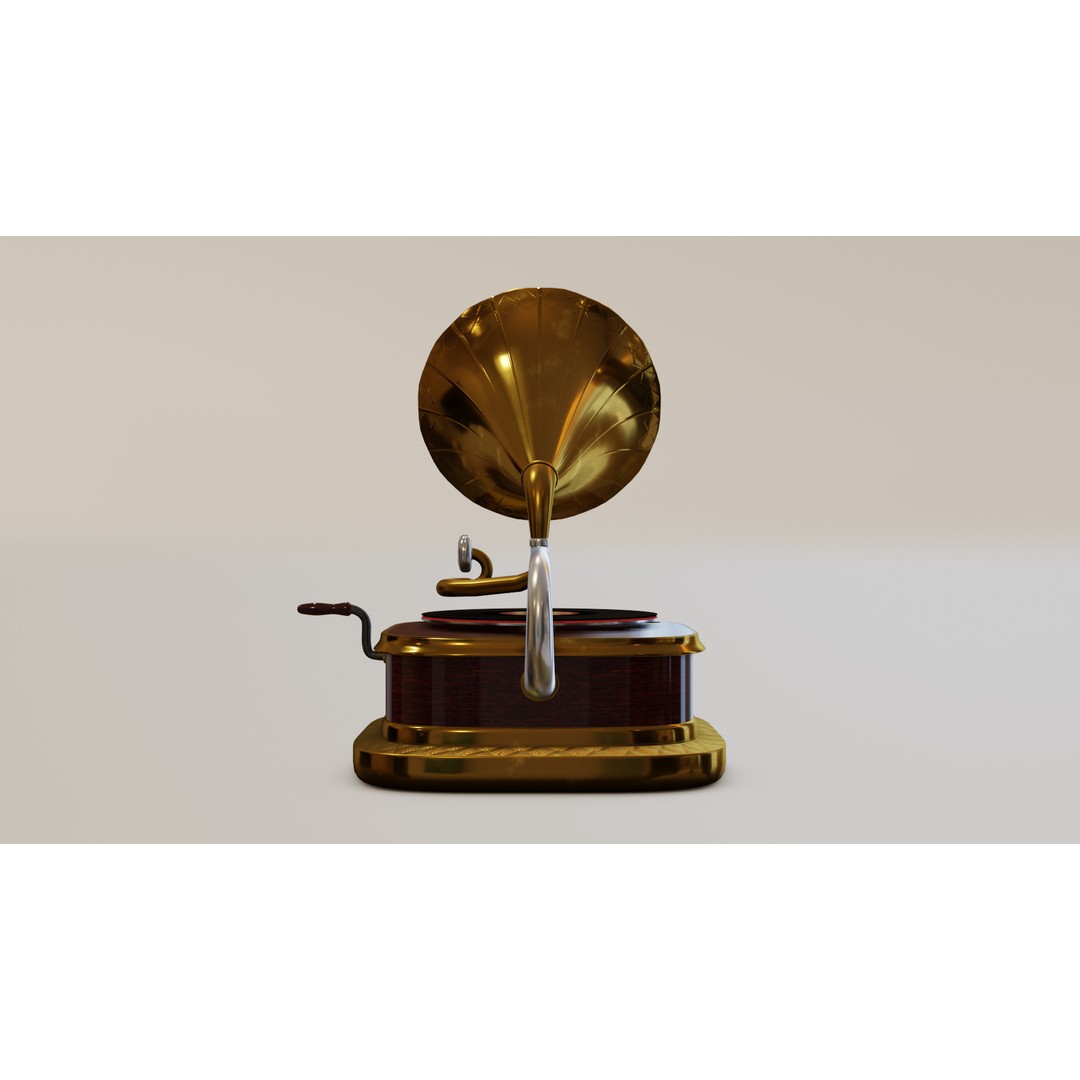 Gramophone 3D Model – Art Deco Style, PBR Textures, FBX - View 5